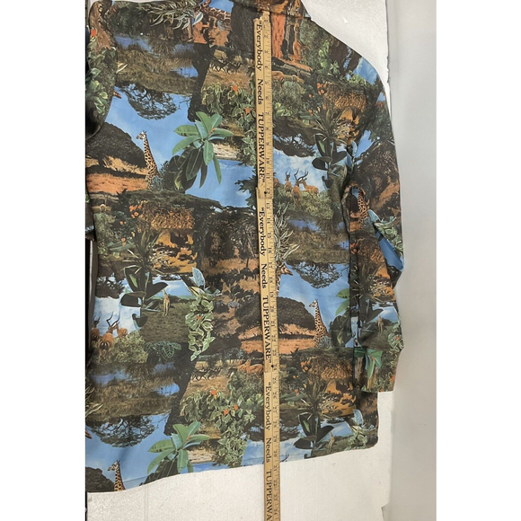 Vtg 70s Club Dagger Collar Disco Mens LG Silky Polyester Wild Animal Photo Pics - Picture 8 of 8